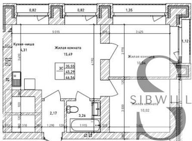 Квартира 45,2 м², 2-комнатная - изображение 1