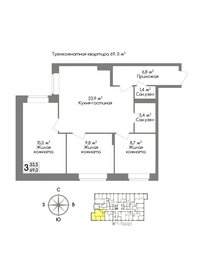 68,8 м², 3-комнатная квартира 5 848 000 ₽ - изображение 28