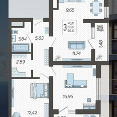 Квартира 66,1 м², 3-комнатная - изображение 2
