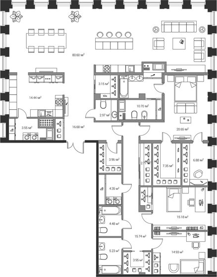 246,3 м², 3-комнатная квартира 95 100 000 ₽ - изображение 1