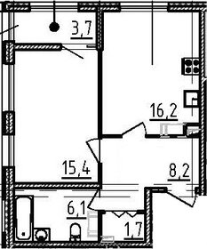 Квартира 51,3 м², 1-комнатная - изображение 1