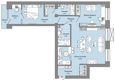 Квартира 81 м², 3-комнатная - изображение 1