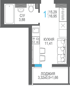 17,5 м², квартира-студия 6 025 950 ₽ - изображение 18