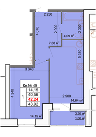 42,8 м², 1-комнатная квартира 4 454 320 ₽ - изображение 42