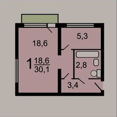 Квартира 30 м², 1-комнатная - изображение 3