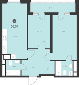 Квартира 66,2 м², 2-комнатная - изображение 1