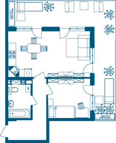 Квартира 75,4 м², 2-комнатные - изображение 2