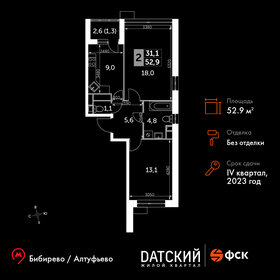 52,1 м², 2-комнатная квартира 14 593 210 ₽ - изображение 26