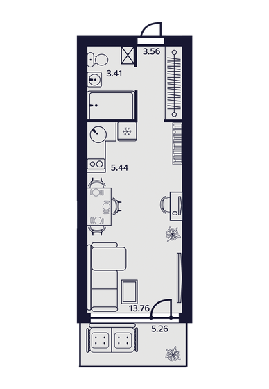 31,4 м², 1-комнатные апартаменты 7 018 319 ₽ - изображение 1