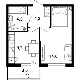 34 м², квартира-студия 15 200 000 ₽ - изображение 73