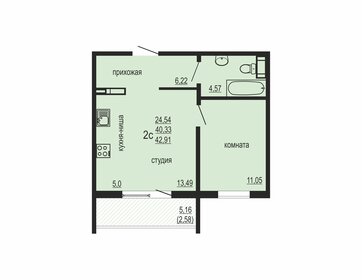 42,9 м², 2-комнатная квартира 3 920 000 ₽ - изображение 26
