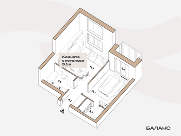 40,2 м², 1-комнатная квартира 7 560 000 ₽ - изображение 17