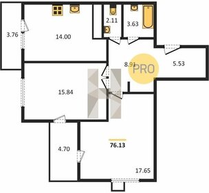 Квартира 76,1 м², 2-комнатная - изображение 1