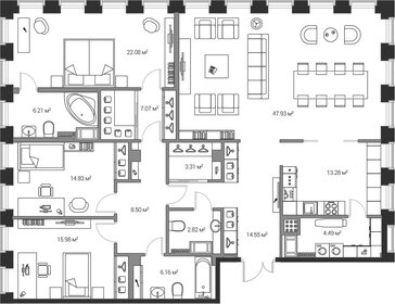 Квартира 167,2 м², 3-комнатная - изображение 1