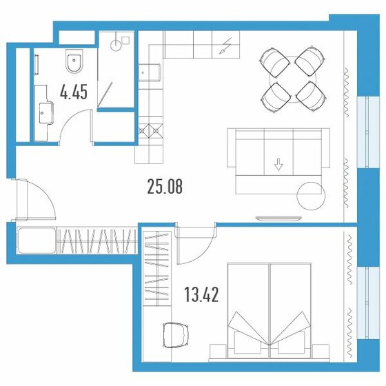 43 м², 1-комнатные апартаменты 9 792 600 ₽ - изображение 20