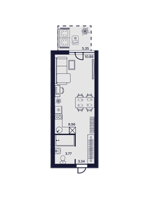 Квартира 32,3 м², 1-комнатные - изображение 1