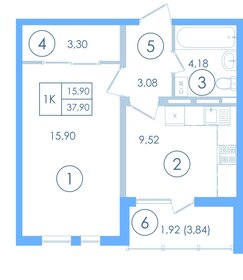 37,6 м², квартира-студия 7 490 000 ₽ - изображение 12