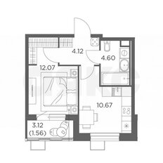 Квартира 33 м², 1-комнатная - изображение 2