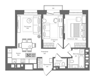 127,7 м², 4-комнатная квартира 39 900 000 ₽ - изображение 29