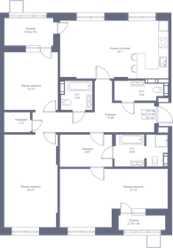 121,1 м², 4-комнатная квартира 22 401 650 ₽ - изображение 86