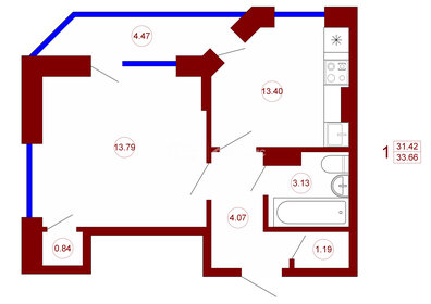 13 м², квартира-студия 1 350 000 ₽ - изображение 113