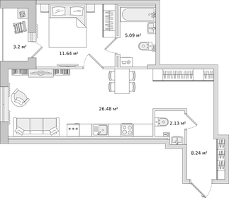 55,1 м², 2-комнатная квартира 14 250 000 ₽ - изображение 10