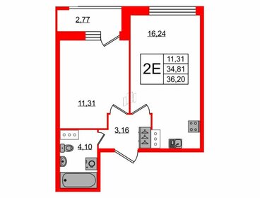 Квартира 36,2 м², 1-комнатная - изображение 1