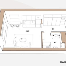 Квартира 46,8 м², 2-комнатная - изображение 4