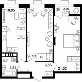 85 м², 2-комнатная квартира 28 000 000 ₽ - изображение 54