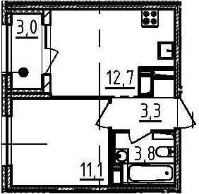 Квартира 32,4 м², 1-комнатная - изображение 1