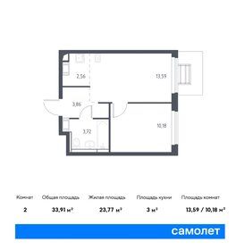 33,5 м², 2-комнатная квартира 6 550 000 ₽ - изображение 7