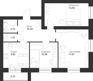 74,1 м², 3-комнатная квартира 6 300 000 ₽ - изображение 24