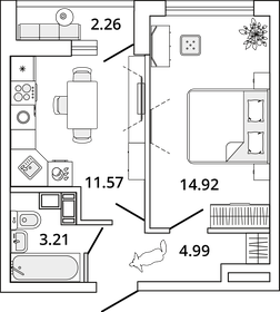 35,6 м², 1-комнатная квартира 10 676 667 ₽ - изображение 20