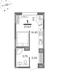 22 м², 1-комнатная квартира 1 500 000 ₽ - изображение 111