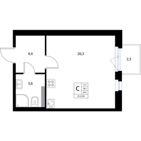 29,1 м², квартира-студия 5 449 091 ₽ - изображение 100