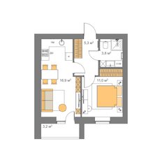 Квартира 38,6 м², 1-комнатная - изображение 3