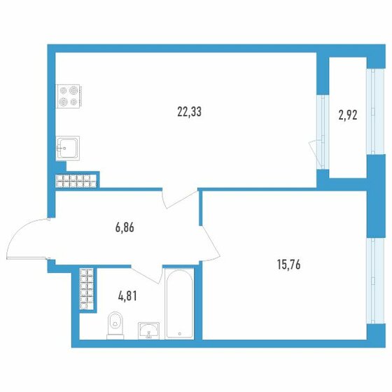 51,2 м², 1-комнатная квартира 16 134 300 ₽ - изображение 24