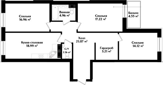 102 м², 3-комнатная квартира 42 270 000 ₽ - изображение 121