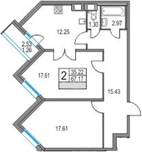 64,5 м², 2-комнатная квартира 16 017 632 ₽ - изображение 41