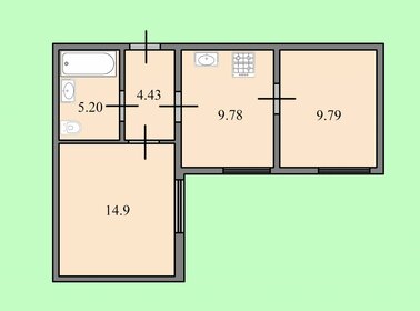 52,6 м², 2-комнатная квартира 6 700 000 ₽ - изображение 46