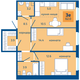 62 м², 3-комнатная квартира 3 700 000 ₽ - изображение 49