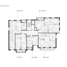 Квартира 57,2 м², 1-комнатная - изображение 4