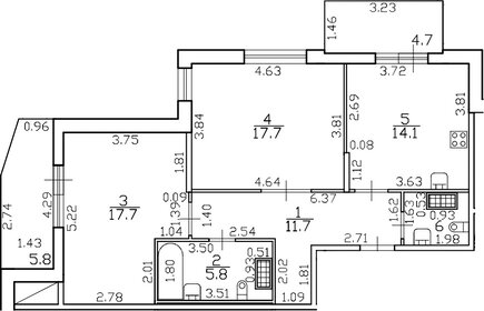 Квартира 74 м², 2-комнатная - изображение 1