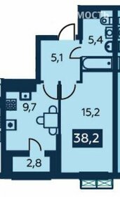 40,4 м², 1-комнатная квартира 3 800 000 ₽ - изображение 44