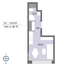 Квартира 20 м², студия - изображение 1