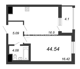 Квартира 45,6 м², 1-комнатные - изображение 1