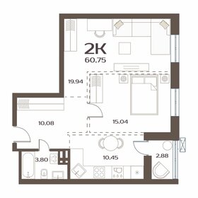 Квартира 60,8 м², 2-комнатная - изображение 1