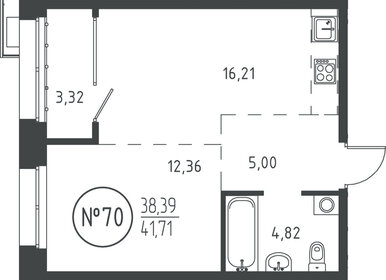 Квартира 41,4 м², 1-комнатная - изображение 1