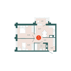 58 м², 2-комнатная квартира 7 899 000 ₽ - изображение 93
