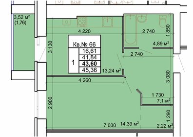 42,8 м², 1-комнатная квартира 4 454 320 ₽ - изображение 39